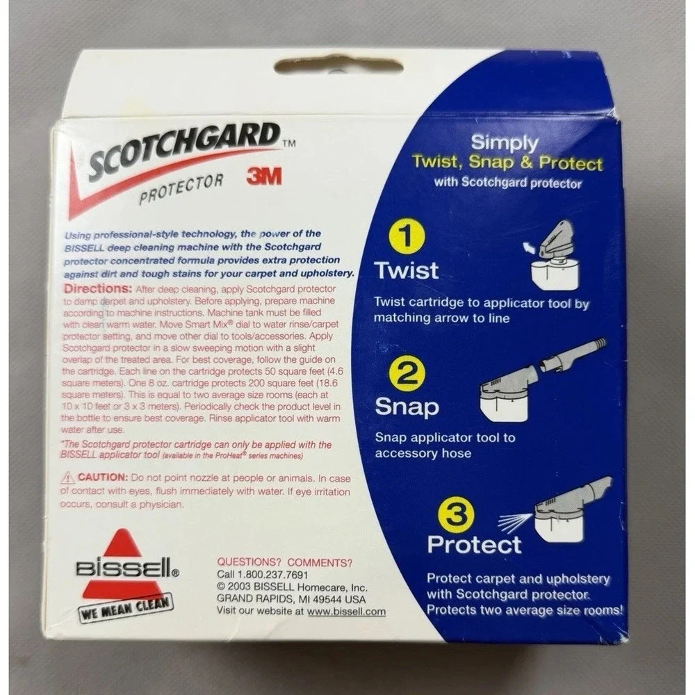 BISSELL SCOTCHGARD 3M EXTRA PROTECTION  CARPET, RUG, UPHOLSTERY ETC 8OZ 2 Rooms!